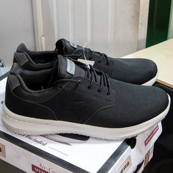 Men Slip on Skechers Black Shoes‎